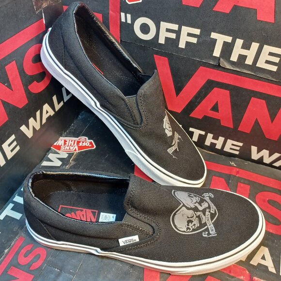Vans Men's U.S. 9.5 Slip-On Love You To Death Black/White VN0A5JMH6BT - Picture 9 of 12